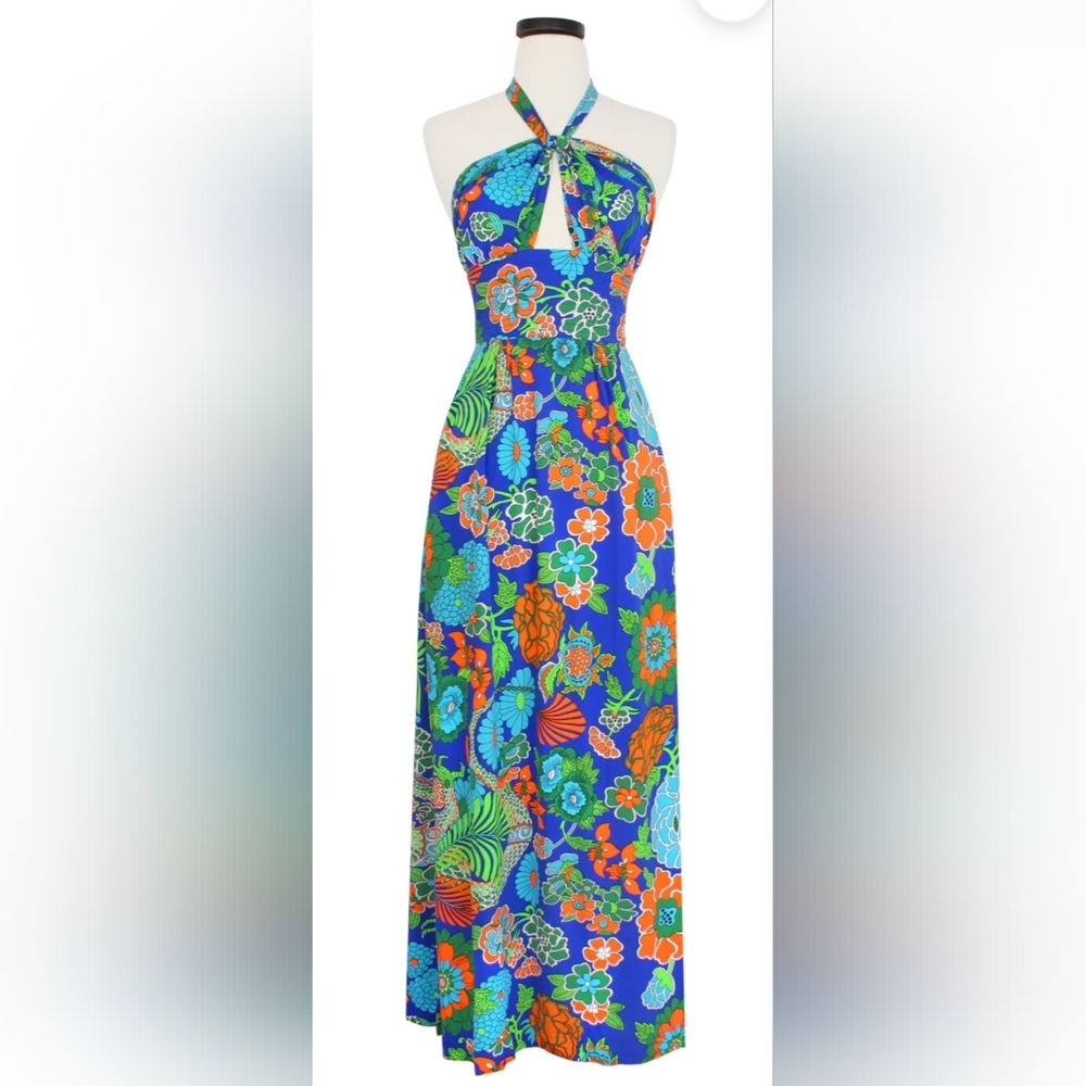 Trashy Diva Dragon Flower Halter Maxi Dress